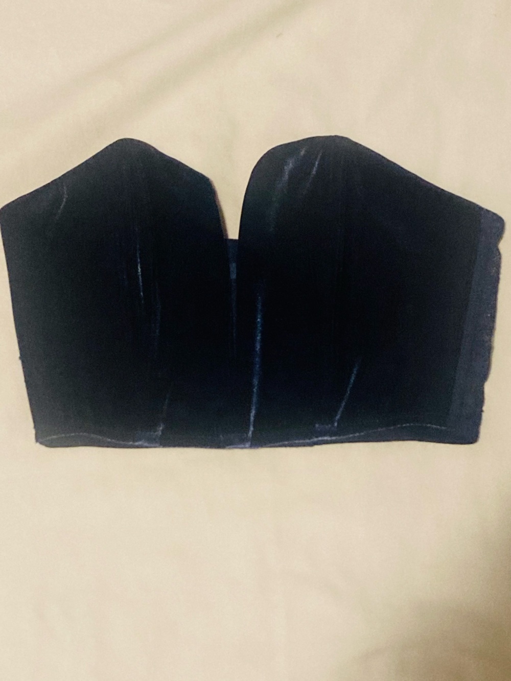 Navy Blue Victoria Secret Dream Angels Velvet Strapless Bandeau Bra- small